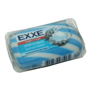 EXXE Крем+мыло 1+1 Морской жемчуг 1шт*80гр СИНЕЕ полосатое одиночное